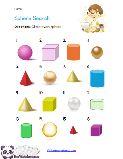 Sphere Search Worksheet