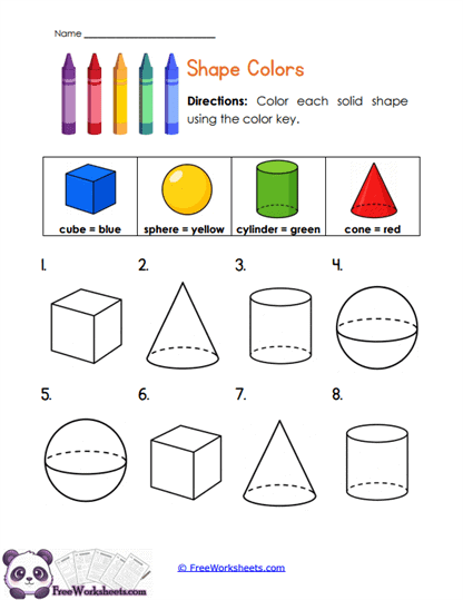 Shape Colors Worksheet