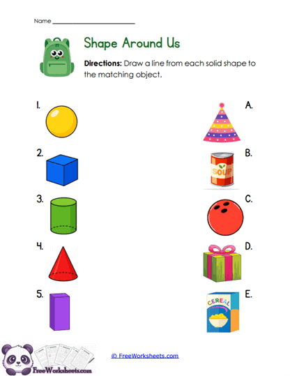 Real Shapes Worksheet
