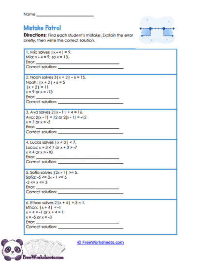 Error Patrol Worksheet