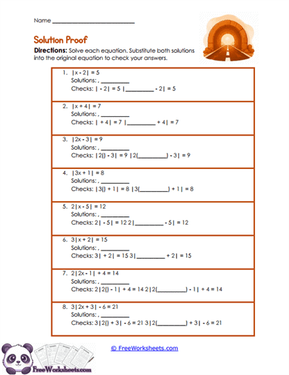 Solution Proof Worksheet