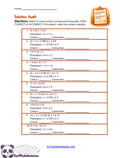 Solution Audit Worksheet