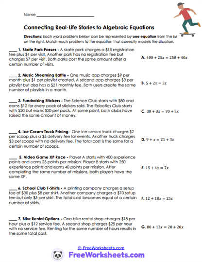 Solutions Match Worksheet
