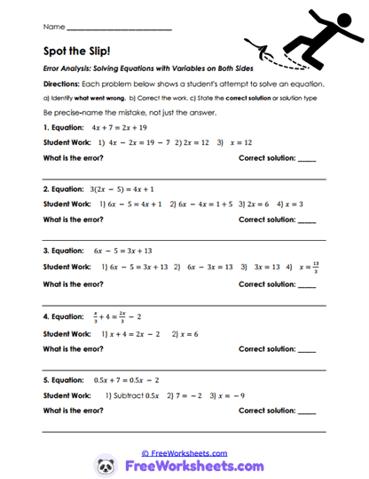 Sports Algebra Worksheet
