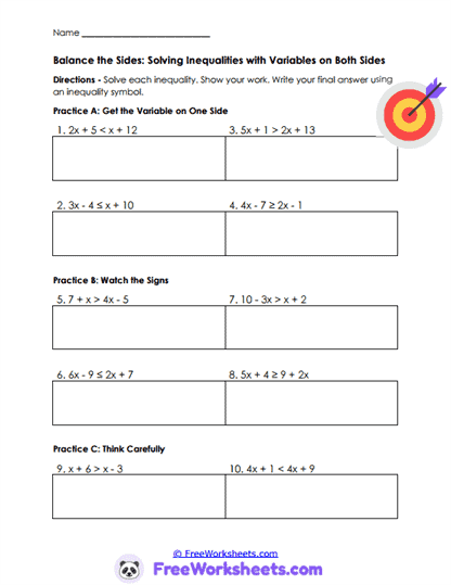 Side Balance Worksheet