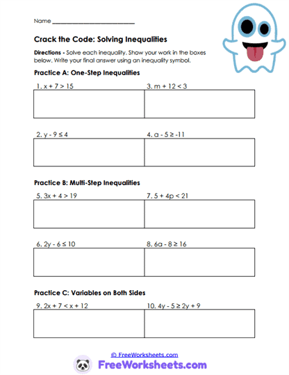 Puzzle Bounds Worksheet