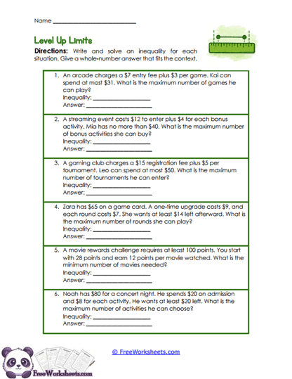 Context Limits Worksheet
