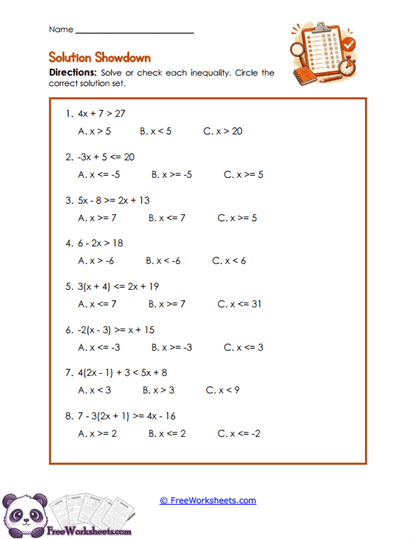 Answer Check Worksheet