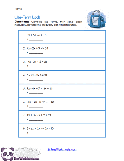 Term Combine Worksheet