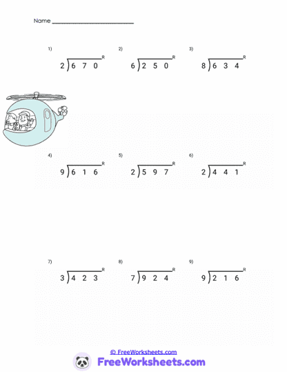 Division Review Worksheet