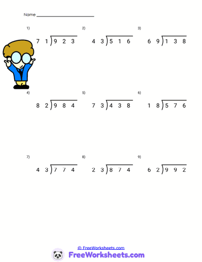Division Builder Worksheet