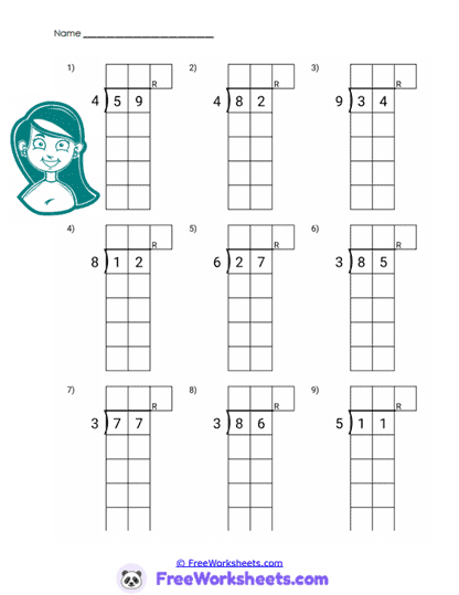Division Frames Worksheet