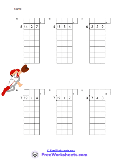 Division Spaces Worksheet