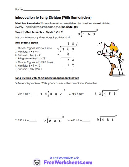 Long Division Worksheet Collection