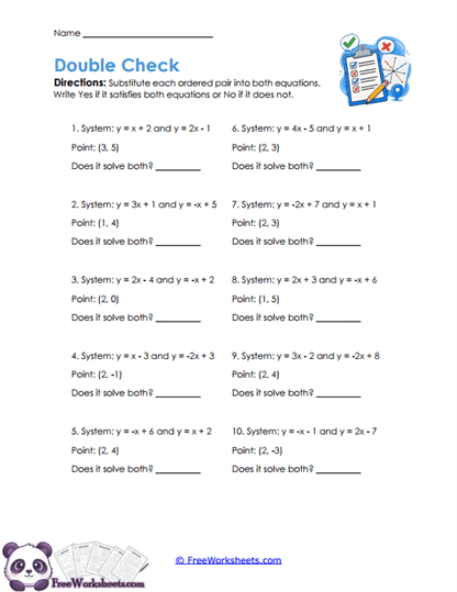 Solution Check Worksheet