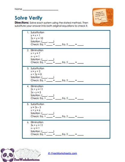 Solve Check Worksheet