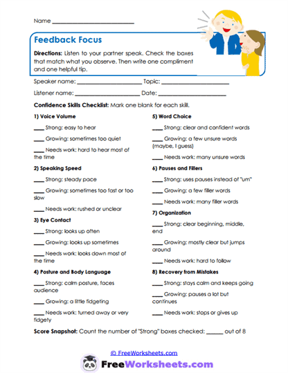 Feedback Focus Worksheet