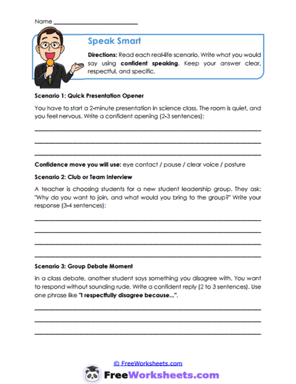 Presentation Practice Worksheet