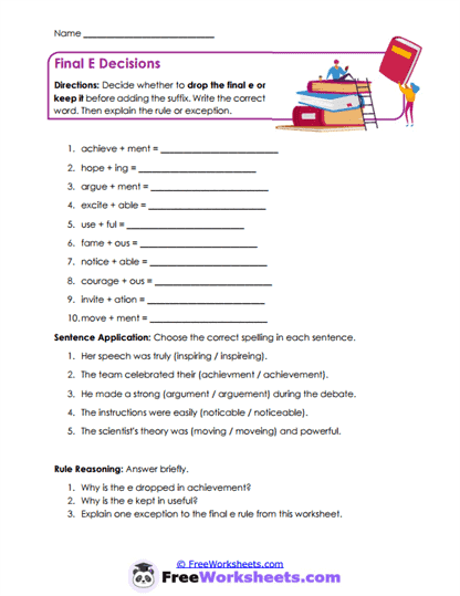 Y Transform Worksheet