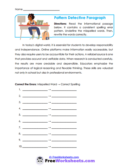 Email Proofing Worksheet