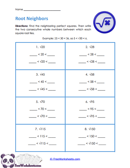 Root Bounds Worksheet