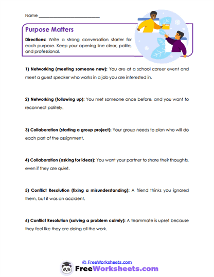 Purpose Matters Worksheet