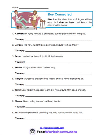 Stay Connected Worksheet