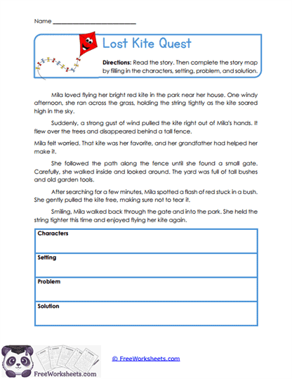 Lost Kite Quest Worksheet