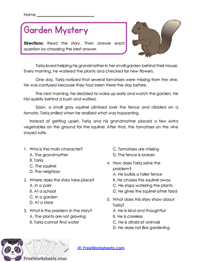 4th Grade Story Elements Worksheet Collection