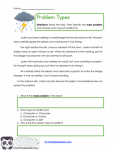 Problem Elements Worksheet Problem Types Worksheet - FreeWorksheets.Com
