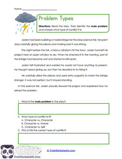 Problem Types Worksheet