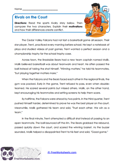 Rivals on the Court Worksheet