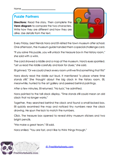 Character Compare Worksheet
