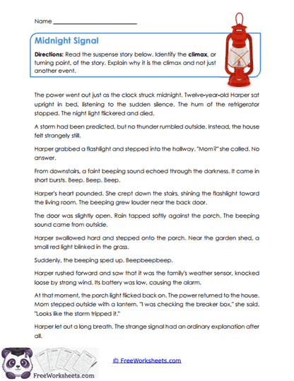 Midnight Signal Worksheet