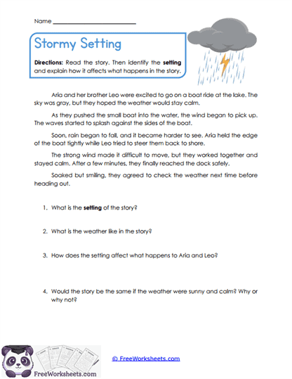 Stormy Setting Worksheet
