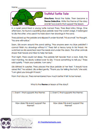 Theme Detectives Worksheet