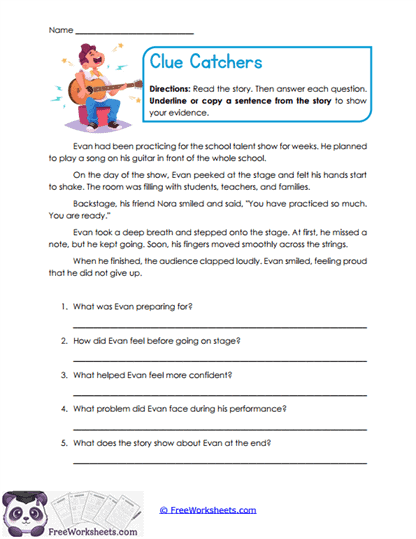 Clue Catchers Worksheet