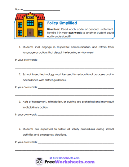 Policy Simplified Worksheet