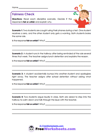 Behavior Review Worksheet