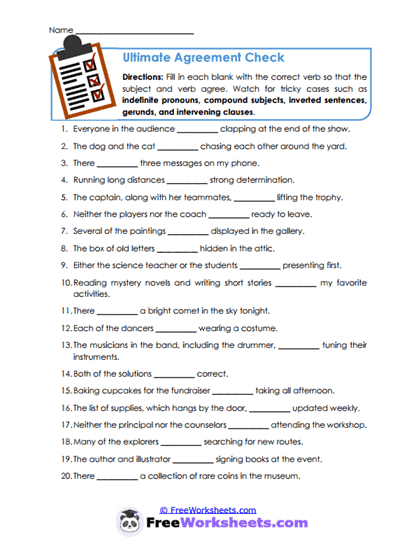 Agreement Review Worksheet