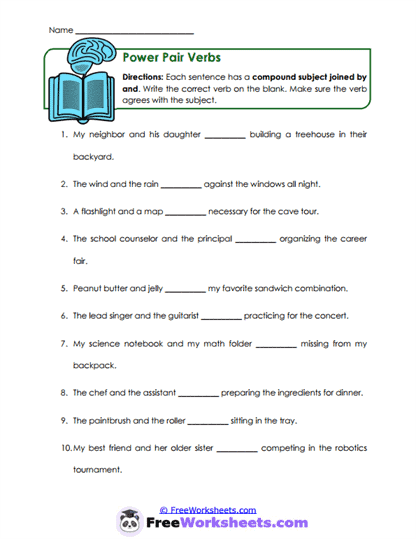 Compound Subjects Worksheet