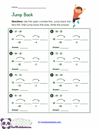 Backward Jumps Worksheet