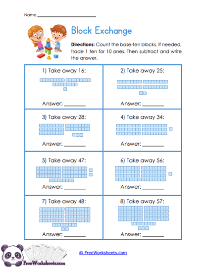 Base-Ten Exchange Worksheet