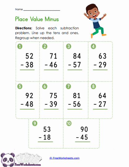 Column Regroup Worksheet