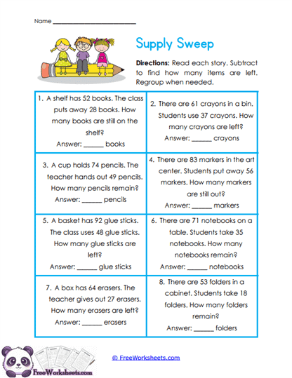 Classroom Remainders Worksheet