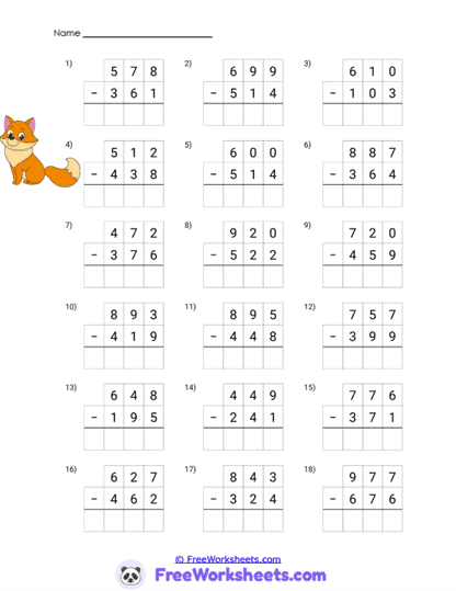 Fox Figures Worksheet