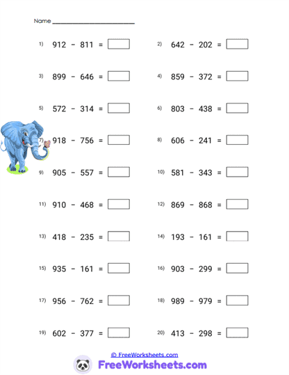 Elephant Errors Worksheet