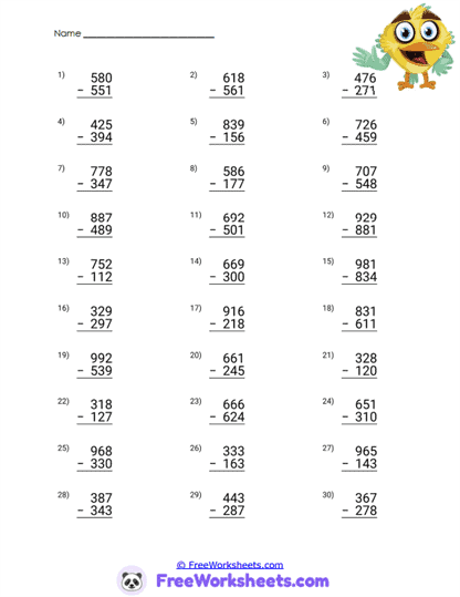 Chick Numbers Worksheet