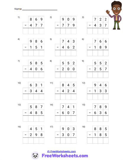 Borrow Blocks Worksheet