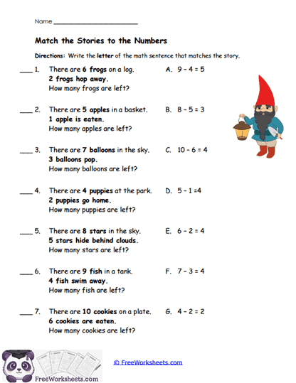 Story Match Worksheet